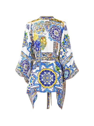 Camilla España Nirvana Button Scarf Blouse In White