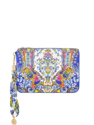 Camilla España Nirvana Clutch Bag In Blue