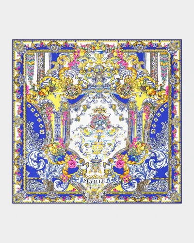 Camilla España Nirvana Embellished Silk Twill Scarf In Multi