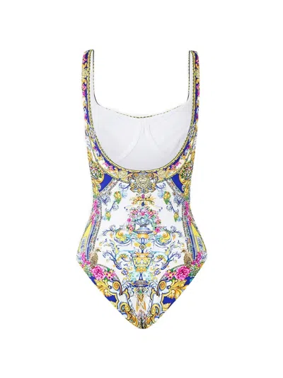 Camilla España Nirvana Underwire Square Neck Swimsuit In White