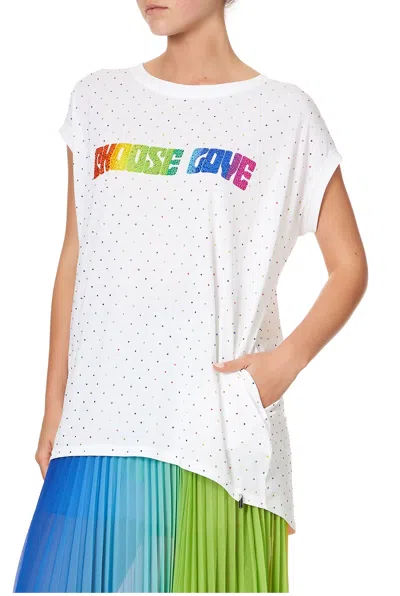 Camilla Extended Sleeve Tee Coming Down From Cosmos In White