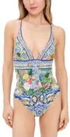 Camilla Wall To Wall Tie Tri One-piece Swimsuit In Wall To Wall Wonders
