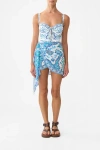 Camilla Eyelet Wrap Mini Sarong With Tie Waist Isnik Lullaby In Blue