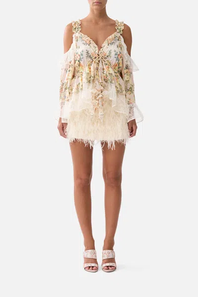 Camilla Feather Mini Skirt Twilight In Istanbul In Multi