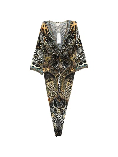 Camilla Feline Folklore Dress In Black