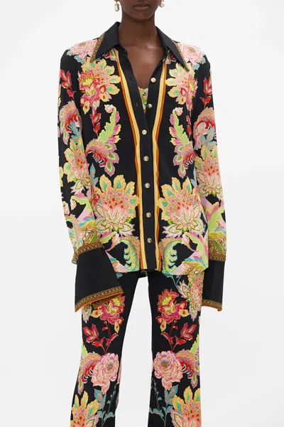 Camilla Fitted Jersey Shirt Sundowners In Sicily In Multi