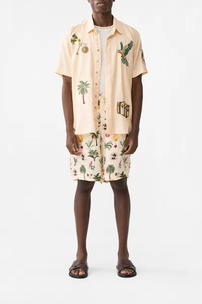 Camilla Fixed Waist Mid Length Walk Short Welcome To The White Lotus In Neutral