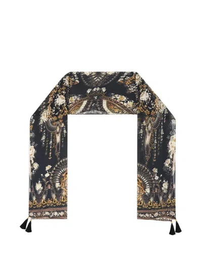Camilla Flamenco Folklore Scarf In Black