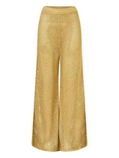 Camilla Flare Ottoman Dynasty Trousers In Gold