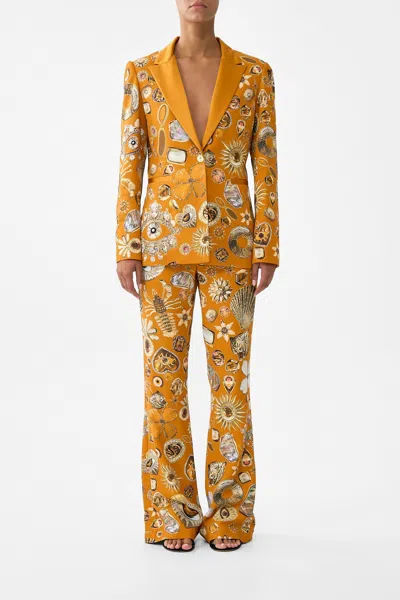 Camilla Flare Trouser With Seam Detail Talismans Of Turkiye In Multi