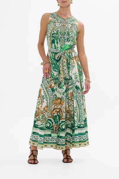 Camilla Flared Jumpsuit Corridor Of Calm In Green