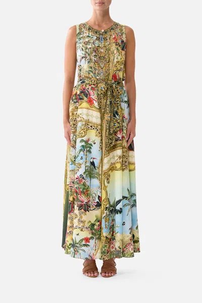 Camilla Flared Jumpsuit Wanderlust Empire In Multi