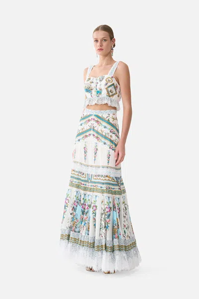 Camilla Flared Maxi Skirt With Godets Art For The Artisans In White