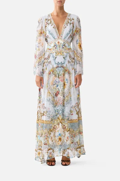 Camilla Flared Sleeve Dress Seville Sweetheart In White