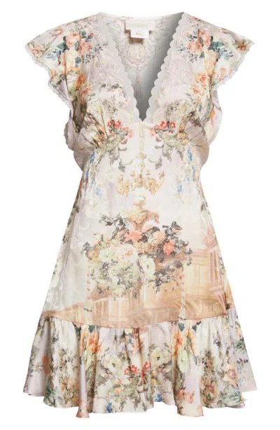 Camilla Ruffle Sleeve Short Dress Twilight In Istanbul In White