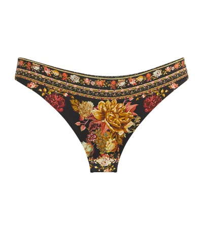 Camilla Floral Crystal-embellished Bikini Bottoms In Multi