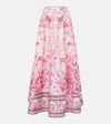 Camilla Floral Embellished Silk Maxi Skirt In Pink
