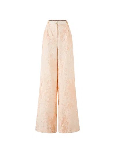 Camilla Floral-embroidered Palazzo Pants In Pink