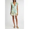 Camilla Floral Freefall Tiered Linen Minidress In Multi