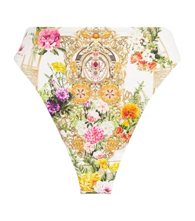 Camilla Floral High-rise Bikini Bottoms In Multi