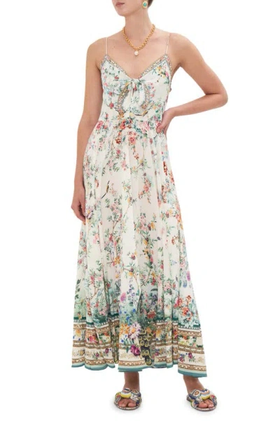 Camilla Floral Mixed Print Silk Maxi Dress In Plumes And Parterres