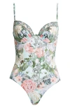 Camilla Petal Promise Land Continuous Wire Molded One-piece Swimsuit In Petal Promise Land