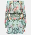 Camilla Petal Promise Land Off-shoulder Mini Dress In Multicoloured