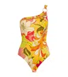 Camilla The Flower Child Society Asymmetric One-piece Swimsuit In Multi