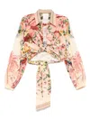 Camilla Floral-print Blouse In Neutral
