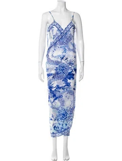 Pre-owned Camilla Floral Print Cover-up W/ Tags In White