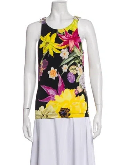 Pre-owned Camilla Floral Print Crew Neck Top In Multicolor