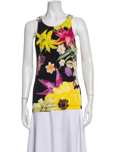 Pre-owned Camilla Floral Print Crew Neck Top In Multicolor