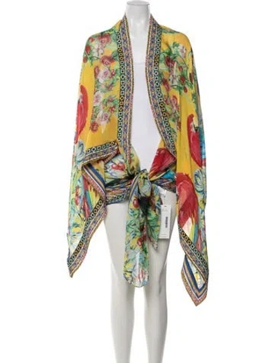 Pre-owned Camilla Floral Print Crystal Embellishments Cover-up In Multicolor