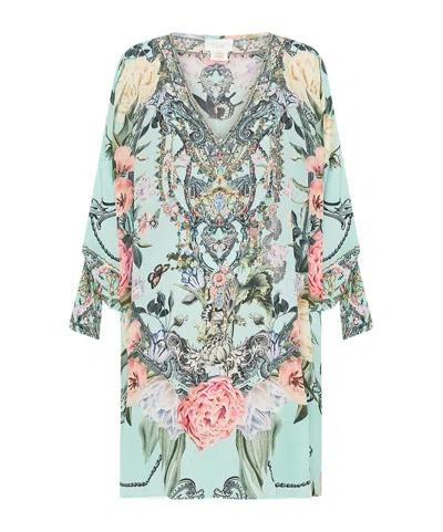 Camilla Floral Print Dress In Green