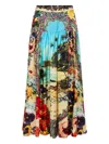 Camilla Silk Bathing Bombshell Maxi Skirt In Multi