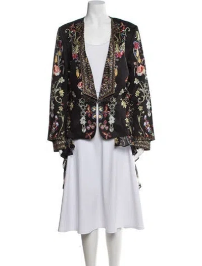 Pre-owned Camilla Floral Print Jacket In Black