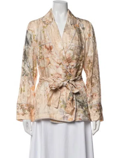 Pre-owned Camilla Floral Print Jacket W/ Tags In Neutrals