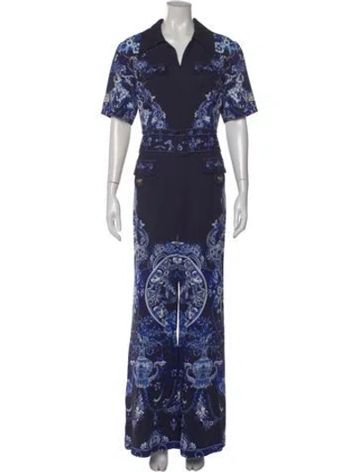 Pre-owned Camilla Floral Print Jumpsuit In Blue