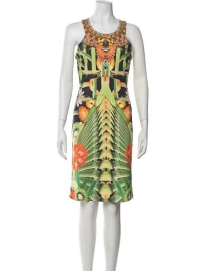 Pre-owned Camilla Floral Print Knee-length Dress In Green