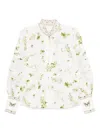 Camilla Botanical Utopia Buttoned Collar Blouse In Multi