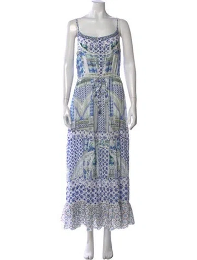 Pre-owned Camilla Floral Print Long Dress In Blue