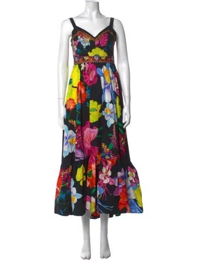 Pre-owned Camilla Floral Print Long Dress In Multi