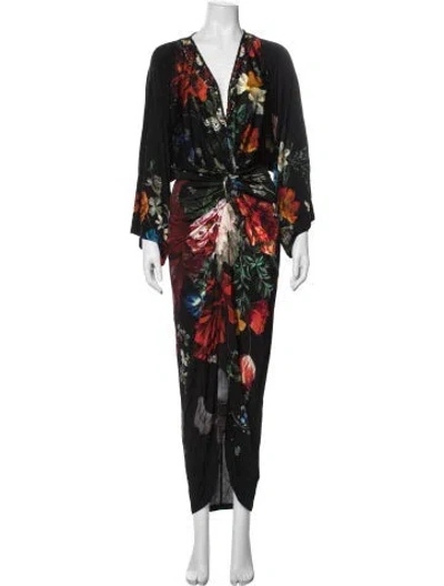 Pre-owned Camilla Floral Print Long Dress In Multicolor