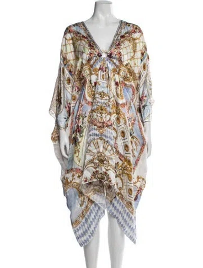 Pre-owned Camilla Floral Print Long Dress In Neutrals