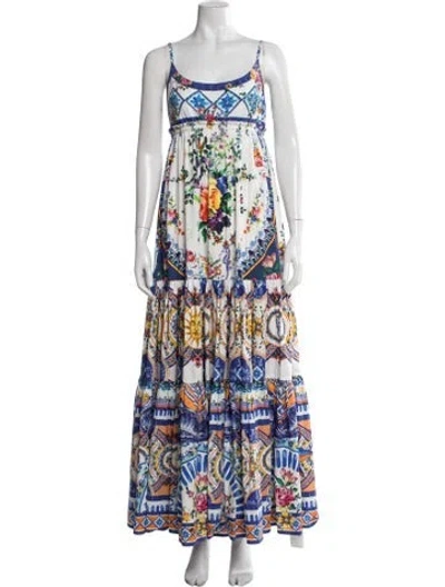 Pre-owned Camilla Floral Print Long Dress In Orange