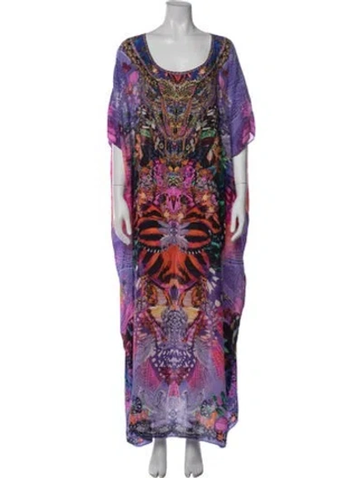 Pre-owned Camilla Floral Print Long Dress In Purple
