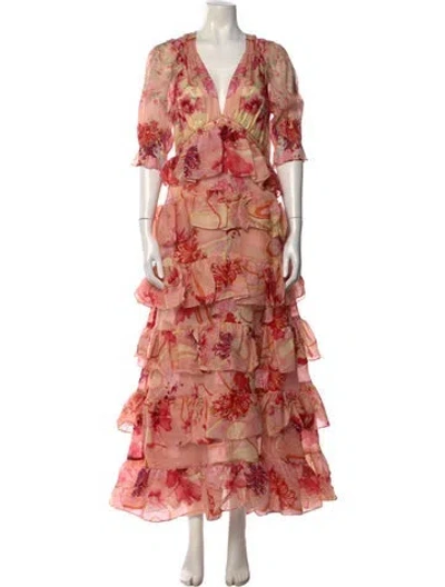 Pre-owned Camilla Floral Print Long Dress W/ Tags In Multi