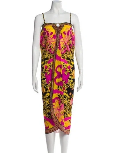 Pre-owned Camilla Floral Print Long Dress W/ Tags In Multi