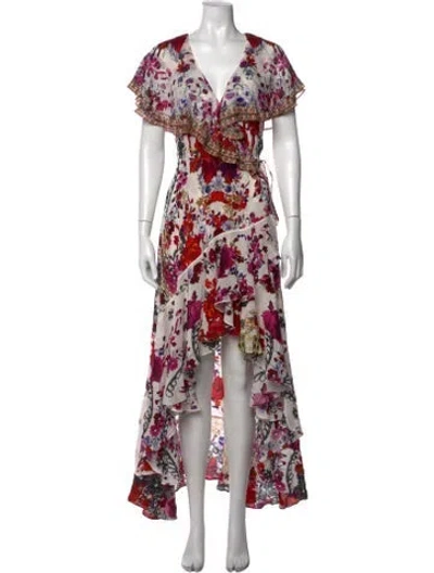 Pre-owned Camilla Floral Print Long Dress In White