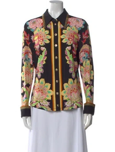 Pre-owned Camilla Floral Print Long Sleeve Blouse In Multi